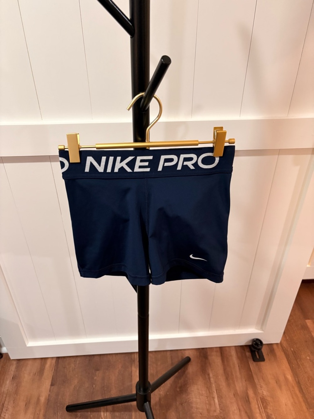 Nike Navy Blue Performance Shorts with White Swoosh